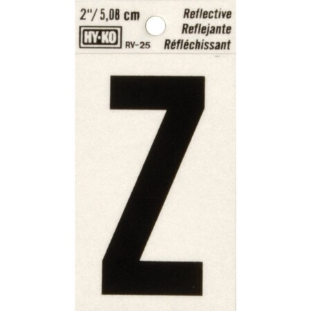 Hy-Ko Vinyl 2 In. Reflective Adhesive Letter, Z RV-25/Z